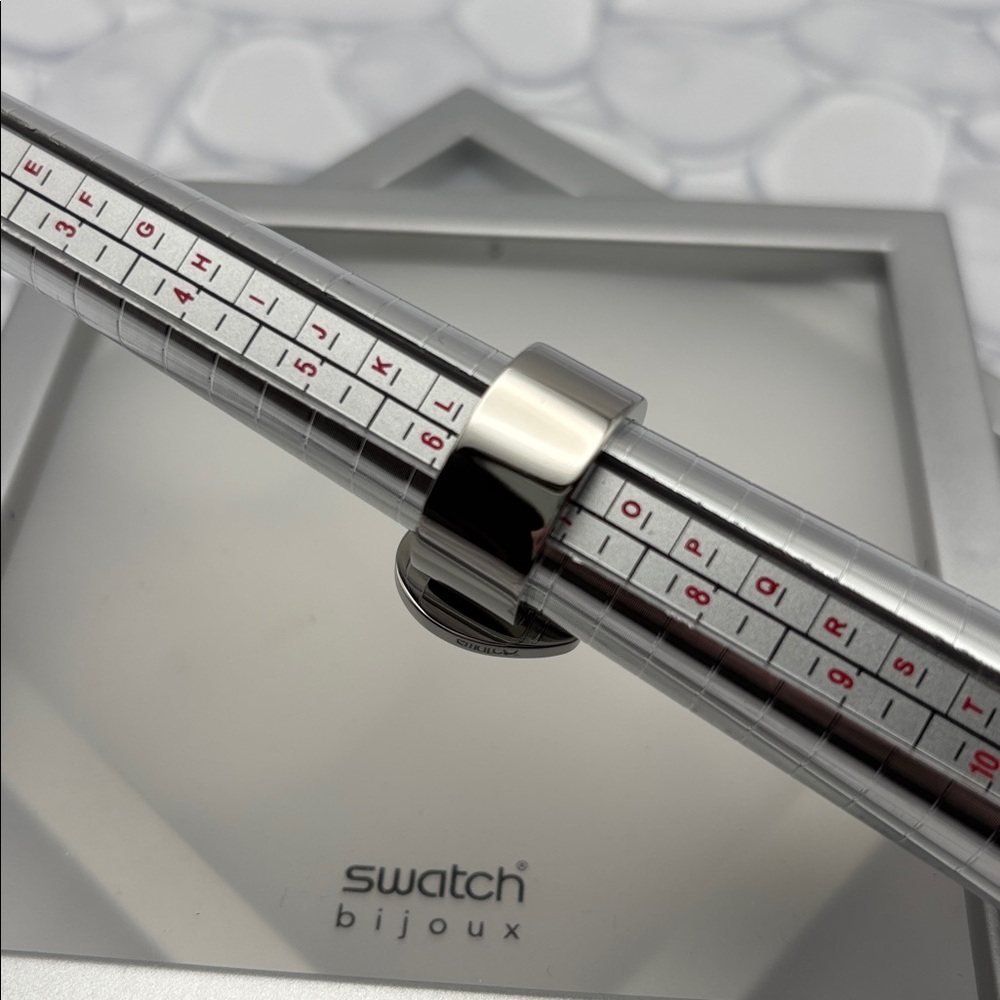 Swatch Bijoux Fructus Apple Stainless Steel & Resin Ring - size 7 - Picture 4 of 6